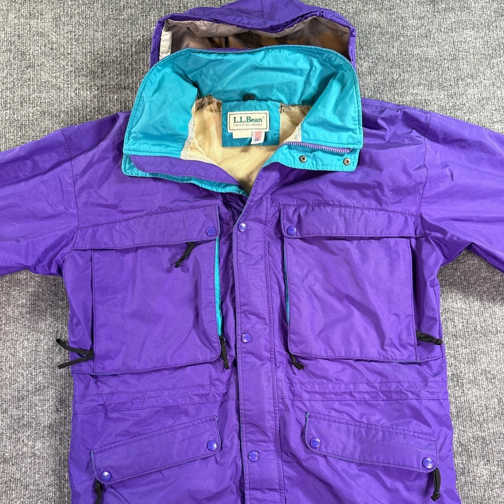 Vintage LL Bean Mountain Parka Jacket Mens XL Purple Teal 90s Made in USA - Picture 2 of 15
